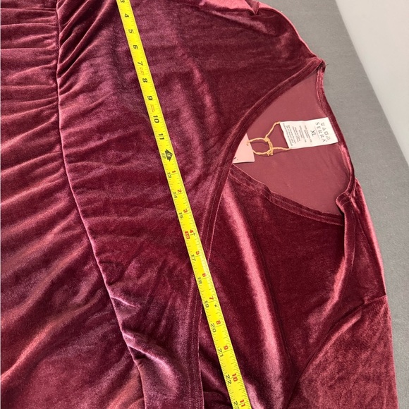 Serra Long Sleeve Velvet Dress in Rich burgundy - Picture 9 of 9